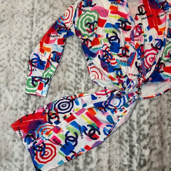 Chanel Colorful Logo Print Blouse - Picture 14 of 16